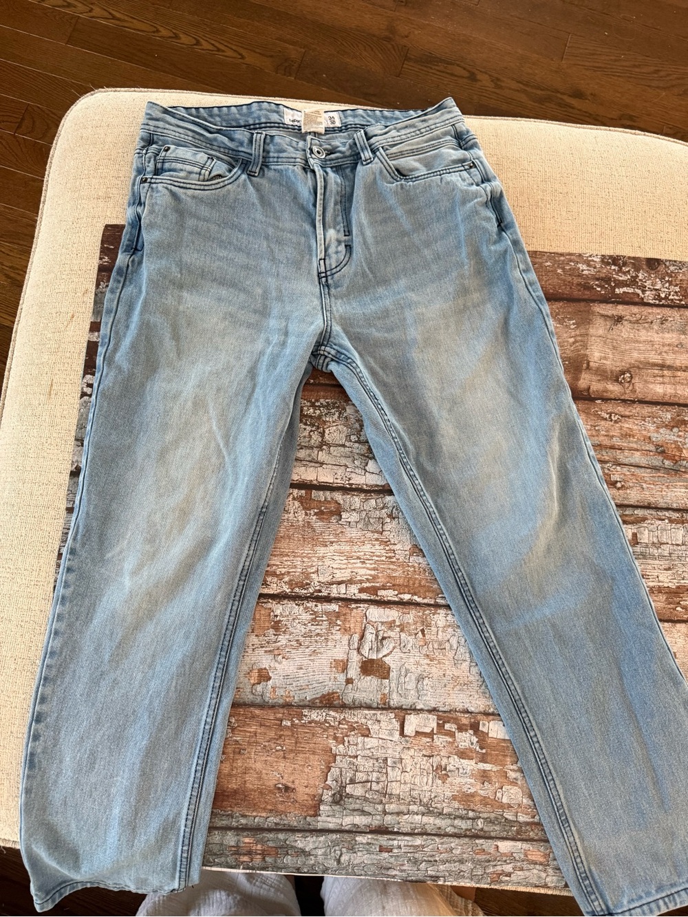 Paper Denim & Cloth Men’s Light Wash Relaxed Straight Jeans 34x30